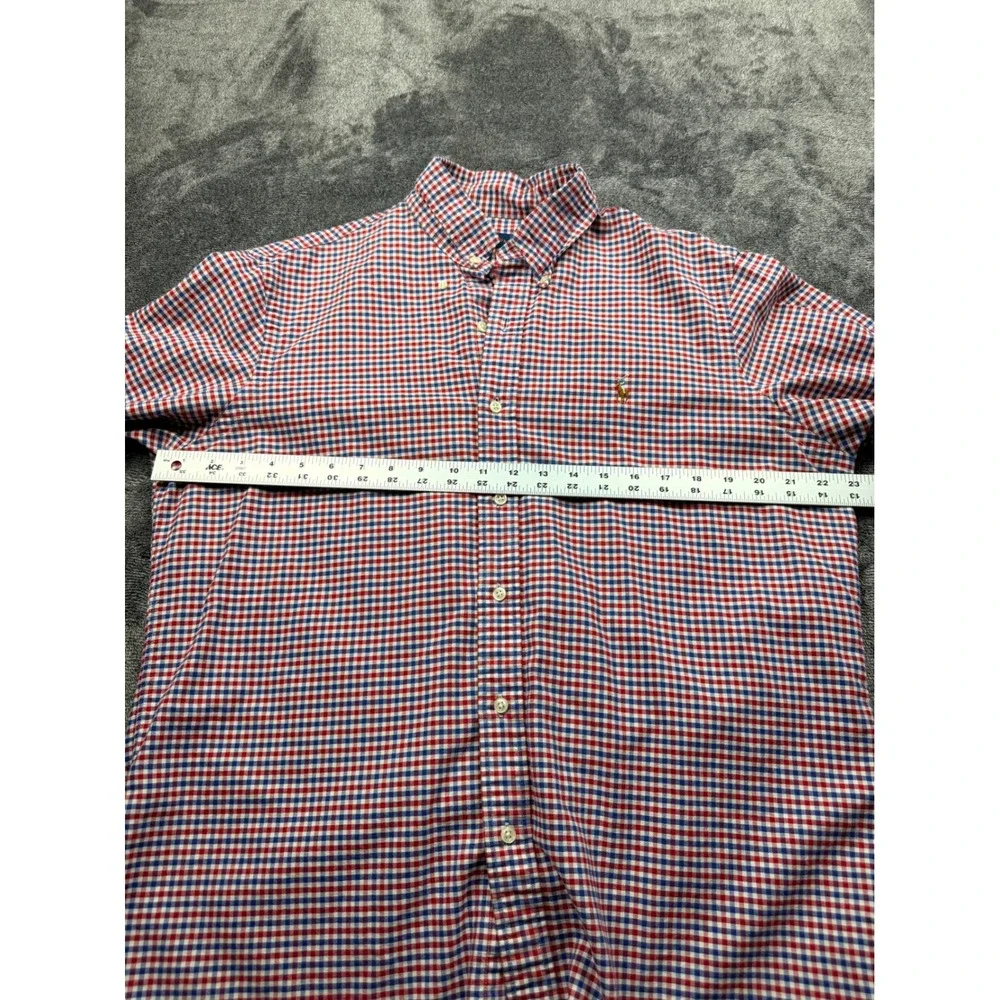Polo Ralph Lauren Gingham‎ Check Button Down Shirt Mens Large Flesh Pony